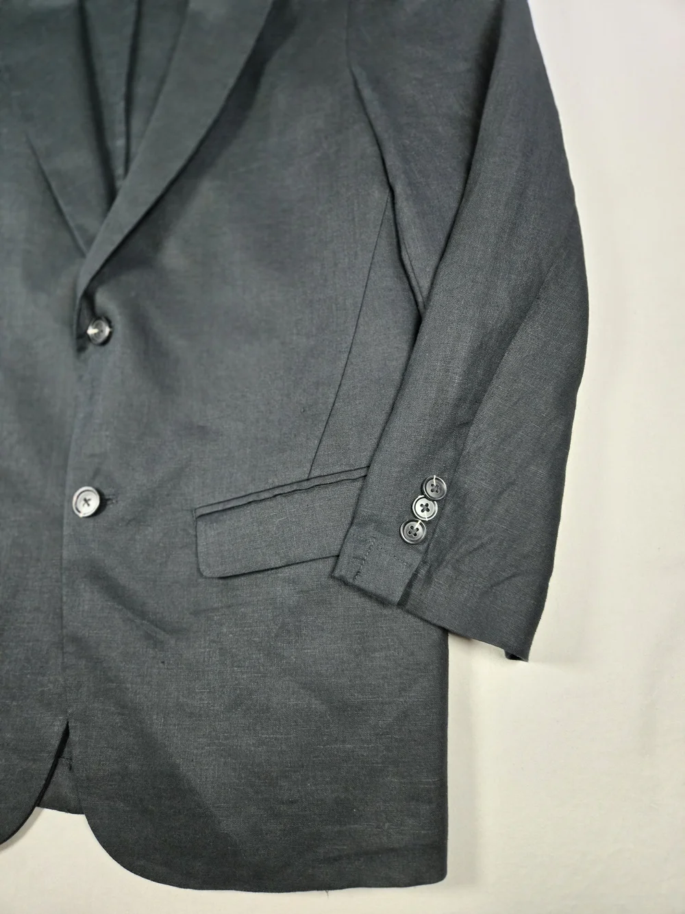 Quince Mens Linen Blazer Jacket Black Quiet Luxury Summer Sport Coat Size Medium